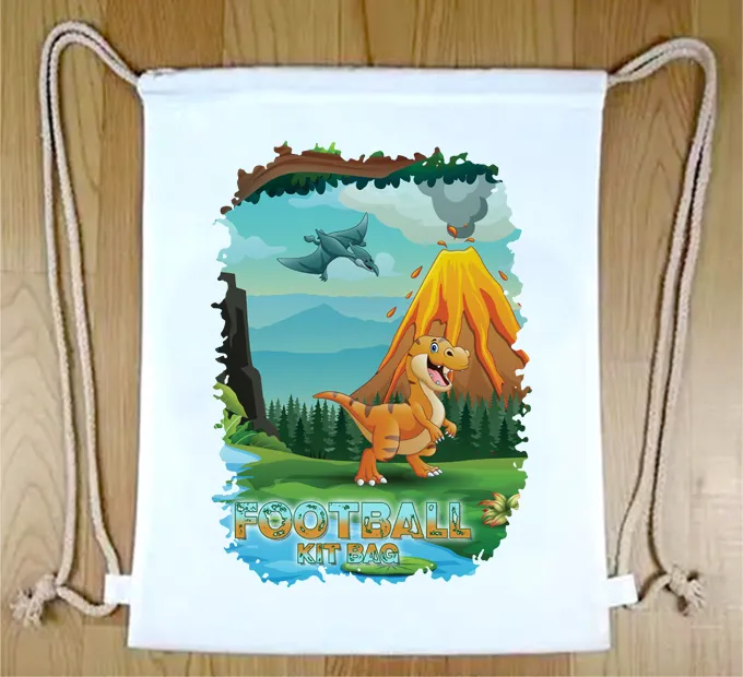 Personalised Dinosaur Drawstring Bag
