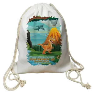Personalised Dinosaur Drawstring Bag