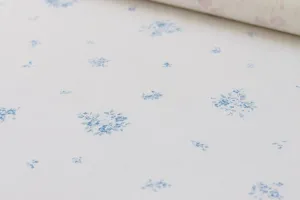 Petite Fleur Bleu on Oyster Linen