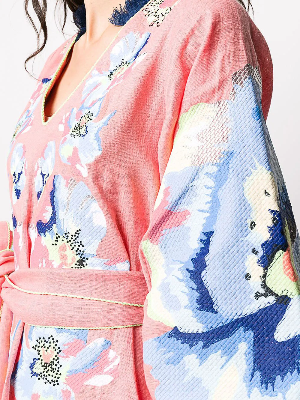 Pink embroidered dress