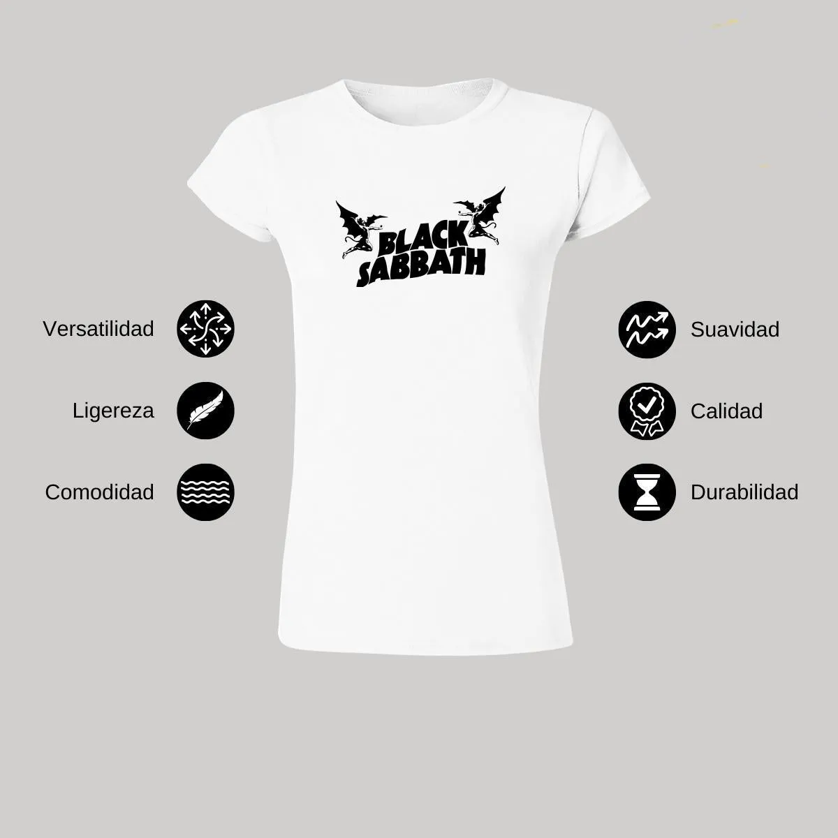 Playera Mujer Rock Black Sabbath Logo Metal 868B