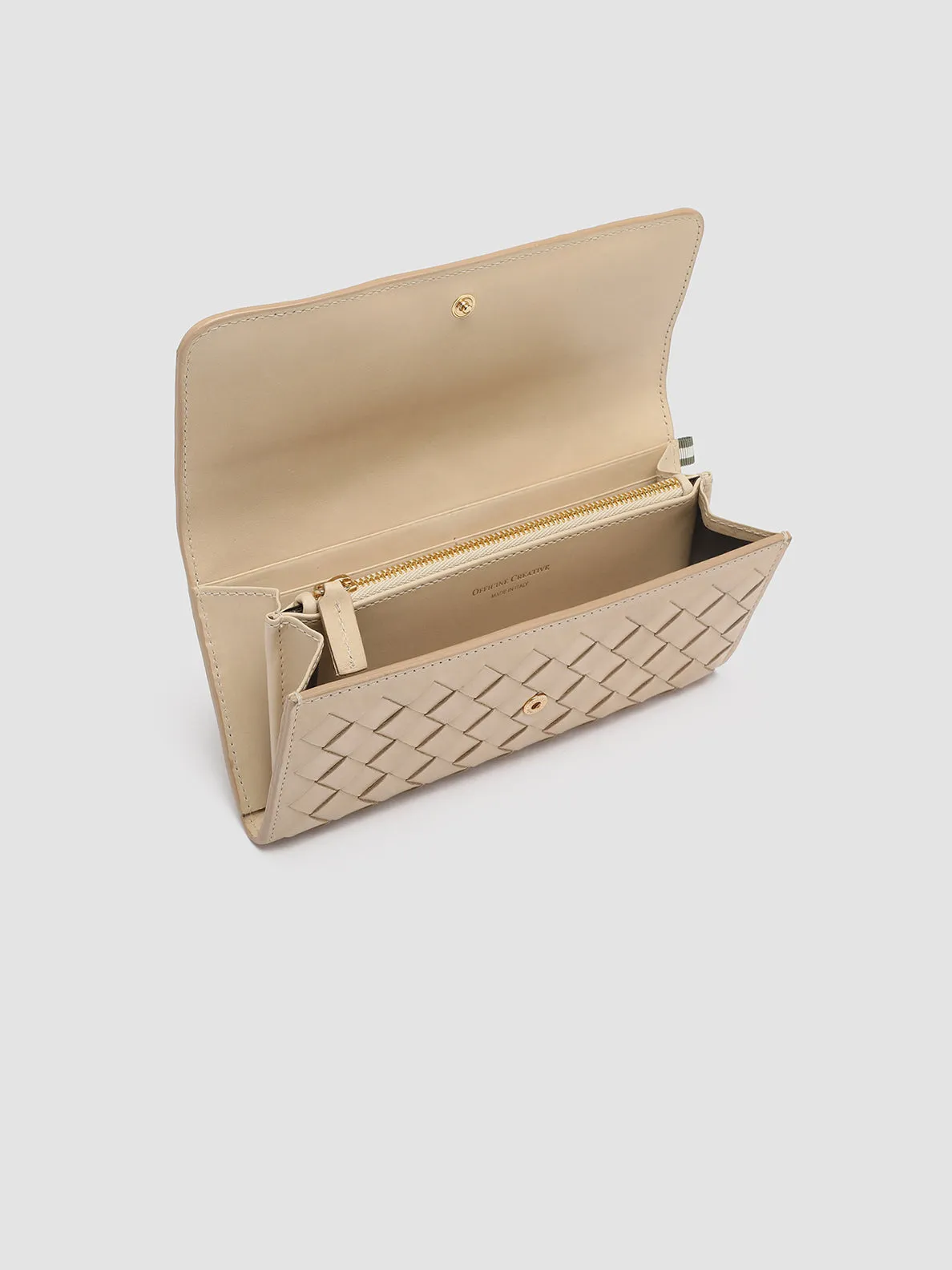 POCHE 109 - Ivory Woven Woven Leather Wallet