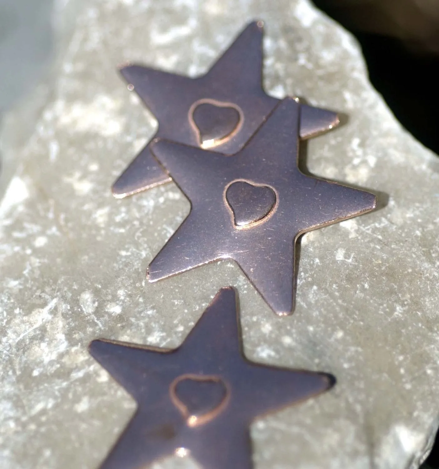 Pointed Star Embossed Blank Cutout for Enameling Stamping Texturing Metalworking Jewelry Making Blanks