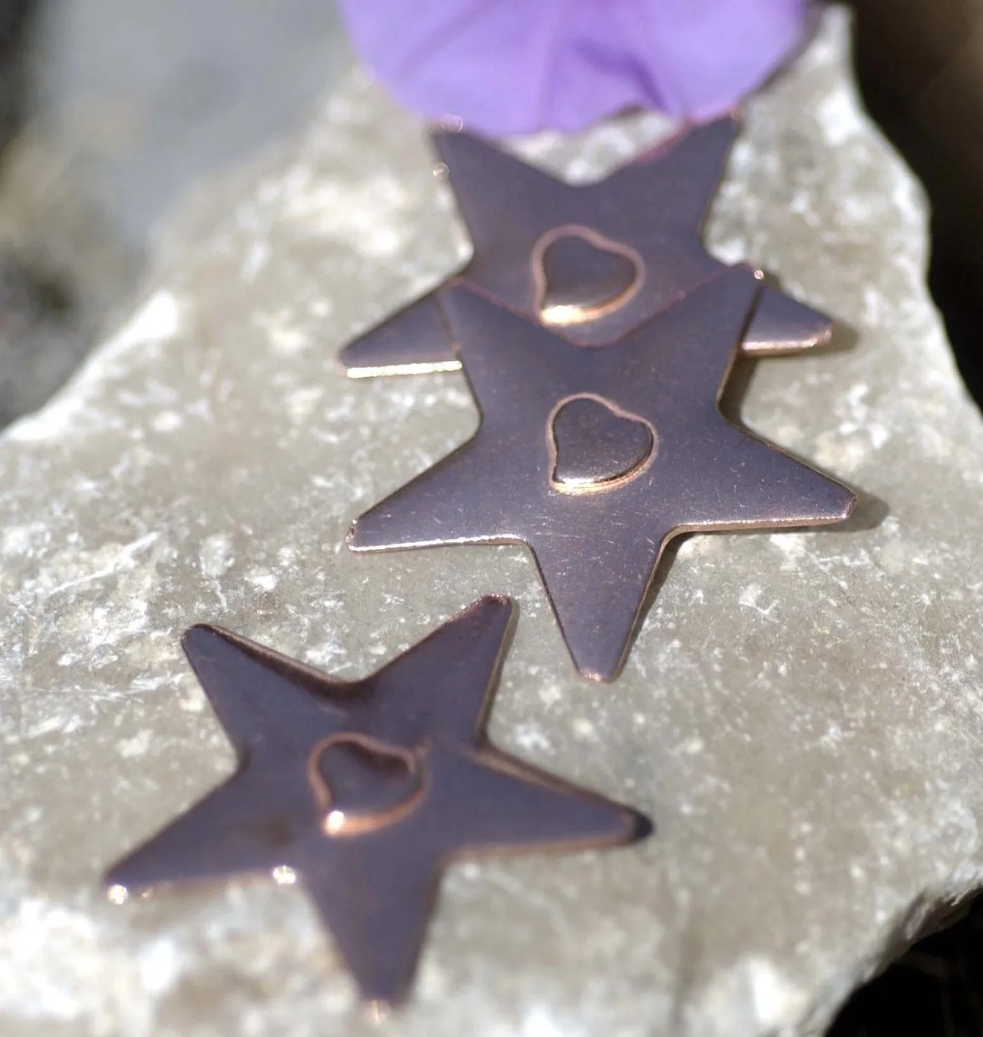 Pointed Star Embossed Blank Cutout for Enameling Stamping Texturing Metalworking Jewelry Making Blanks