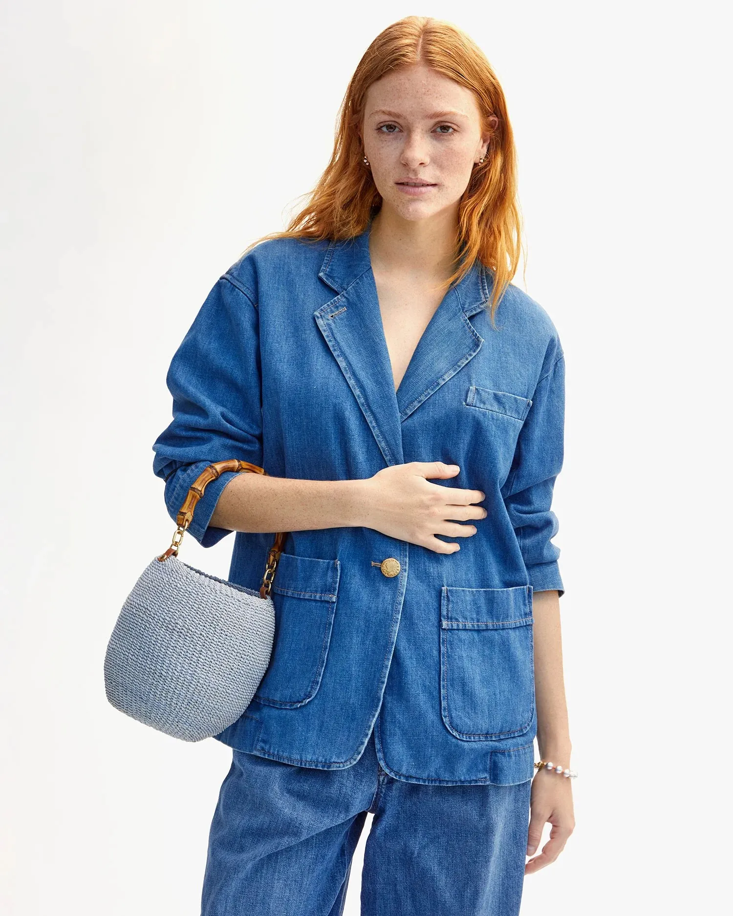 pot de miel with bamboo handle - powder blue