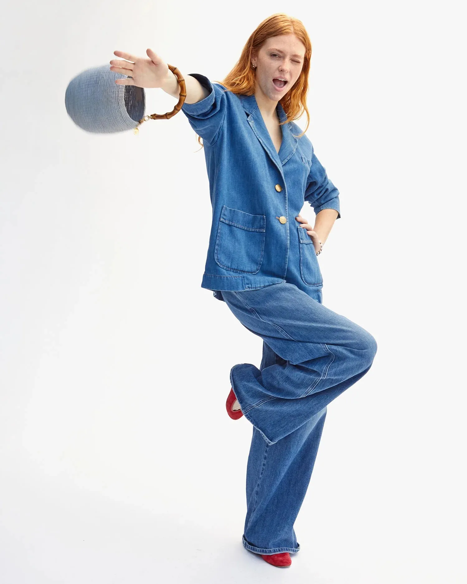 pot de miel with bamboo handle - powder blue