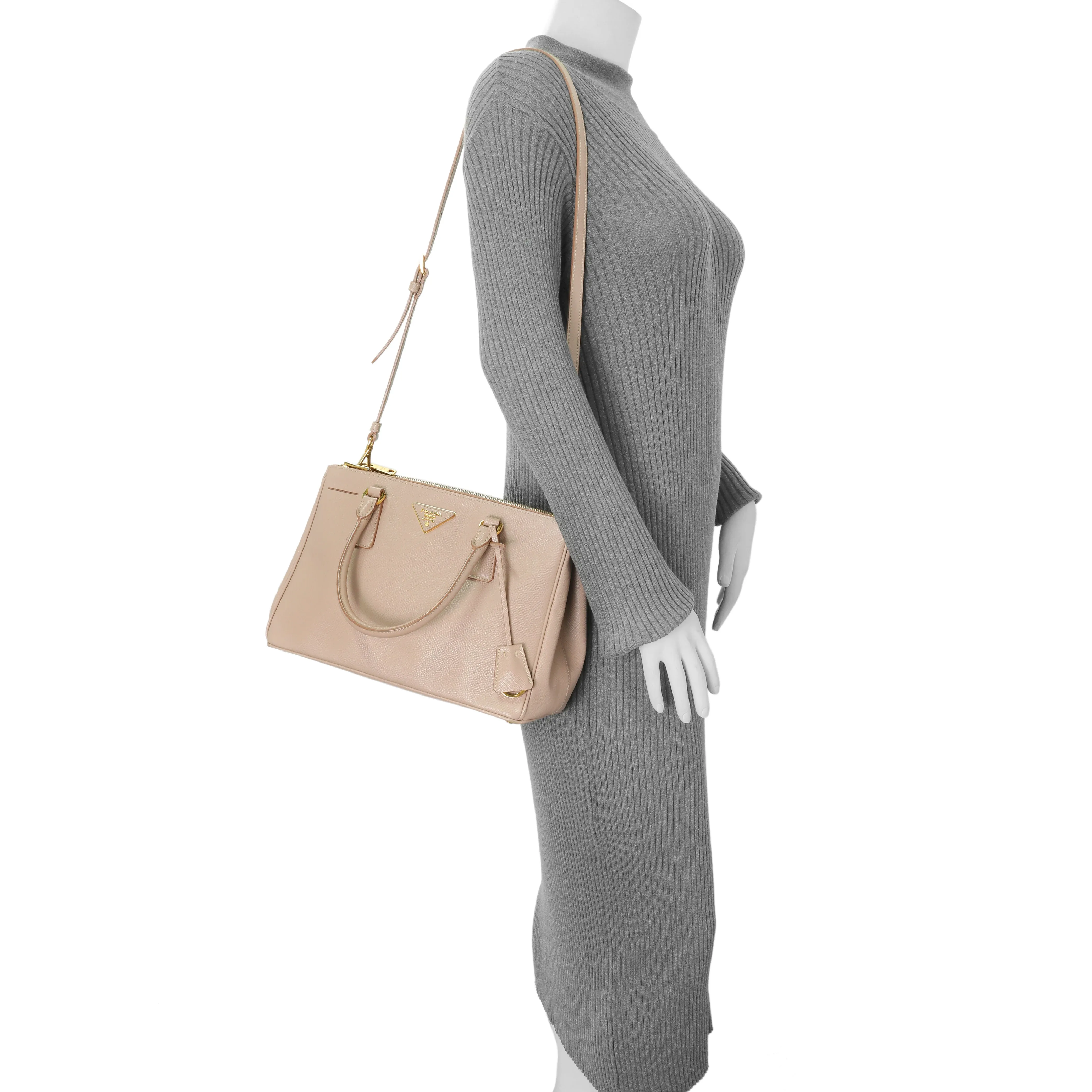 Prada Cammeo Saffiano Medium Galleria Double Zip Tote