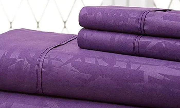 Premium Home  Super Soft Bamboo-Embossed Sheet Set (4-Piece)