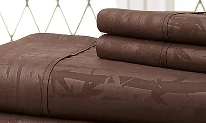 Premium Home  Super Soft Bamboo-Embossed Sheet Set (4-Piece)