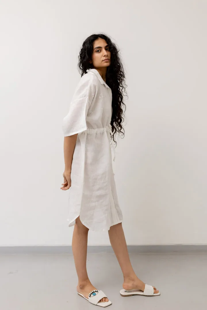 Pristine White Shirt Dress
