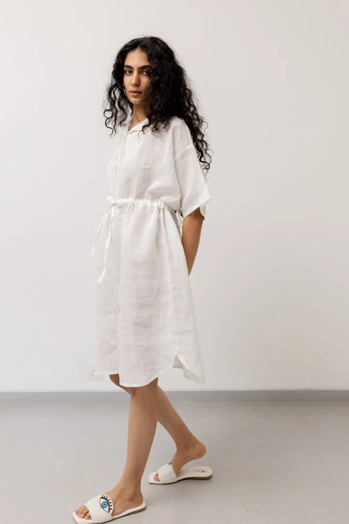 Pristine White Shirt Dress