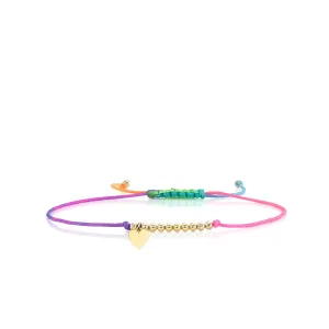Pure Gold Tiny Heart Cord Bracelet