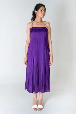 Purple Braided Strap Maxi Dress