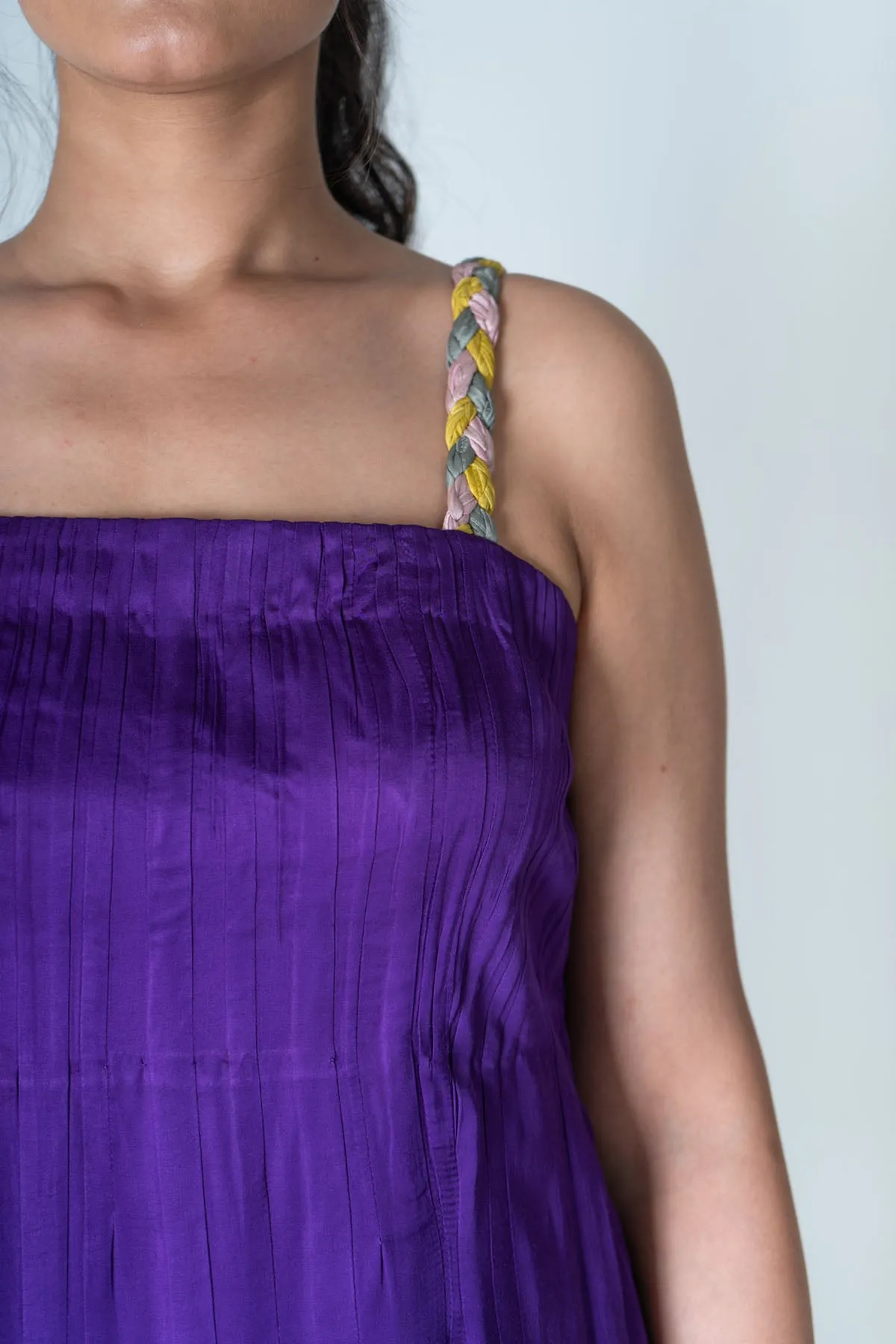 Purple Braided Strap Maxi Dress