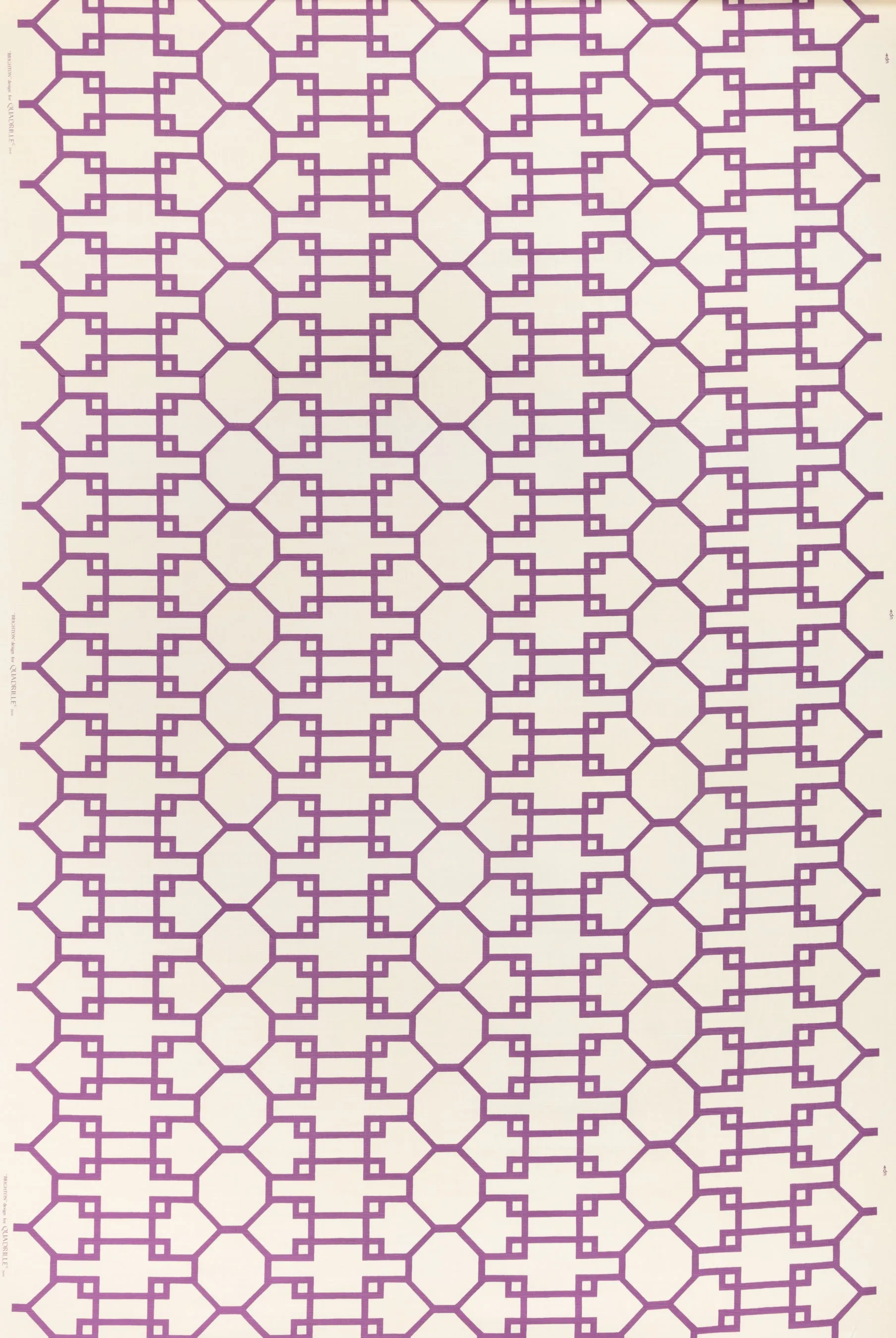 Quadrille Fabric: Brighton - Custom Purple on Tinted Belgian Linen / Cotton