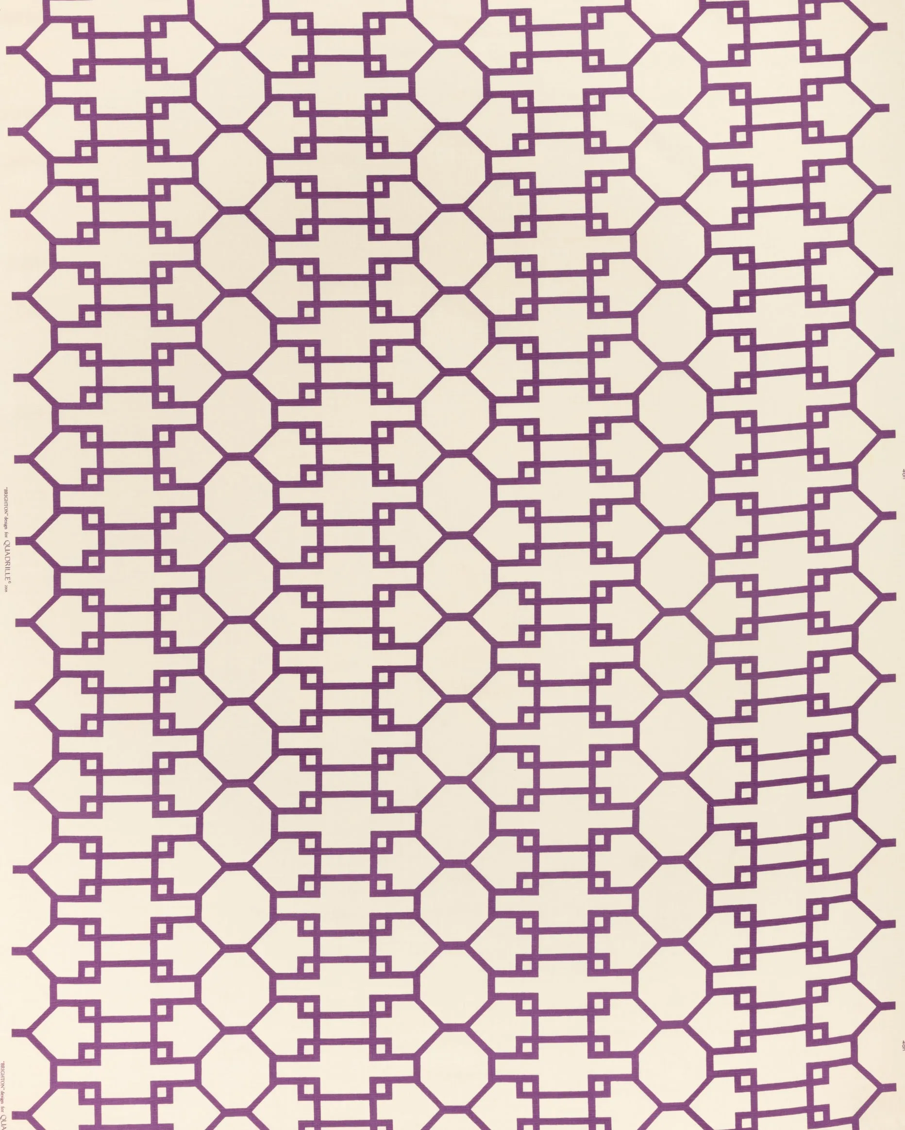 Quadrille Fabric: Brighton - Custom Purple on Tinted Belgian Linen / Cotton