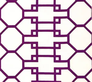 Quadrille Fabric: Brighton - Custom Purple on White Belgian Linen / Cotton