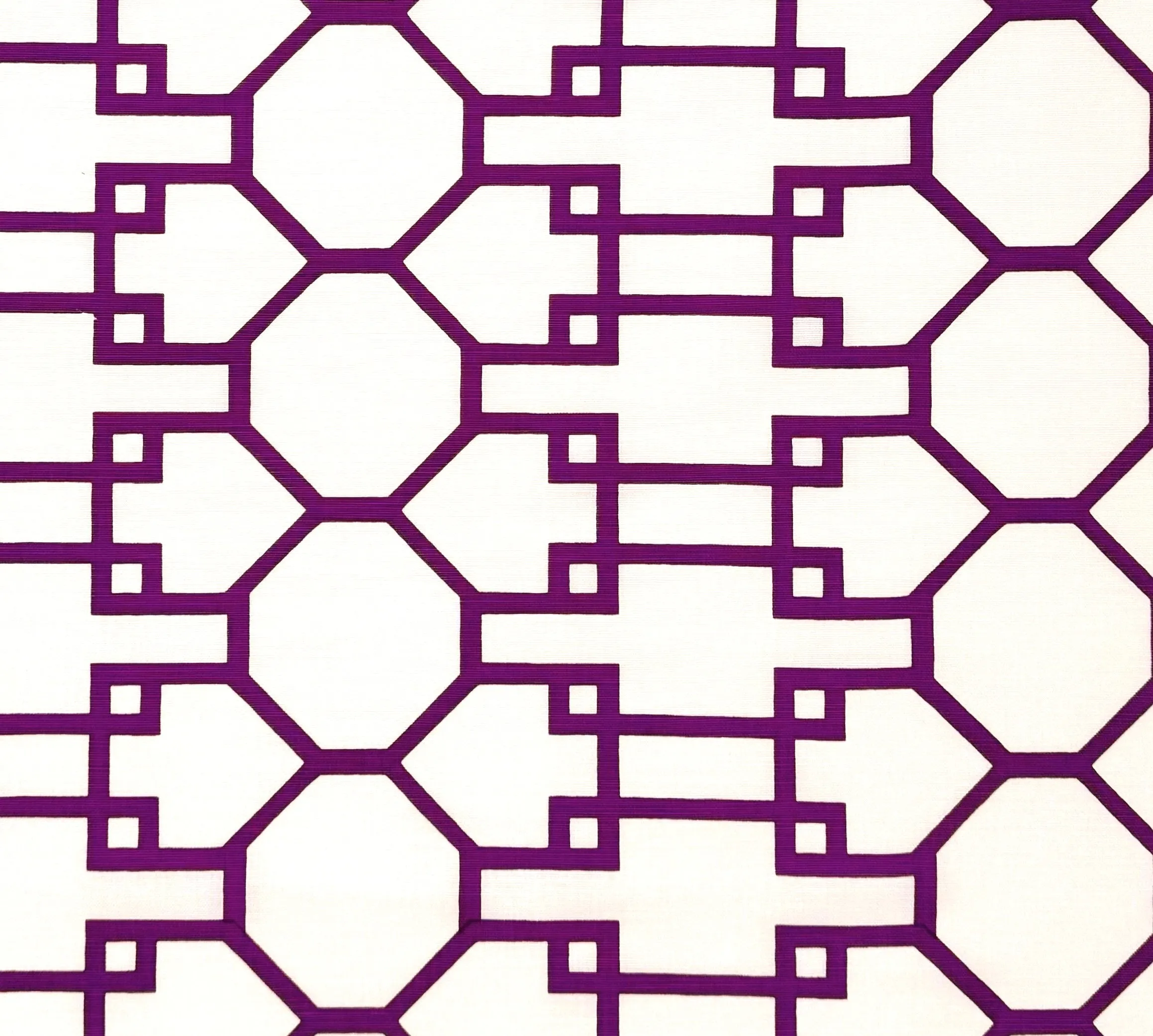 Quadrille Fabric: Brighton - Custom Purple on White Belgian Linen / Cotton