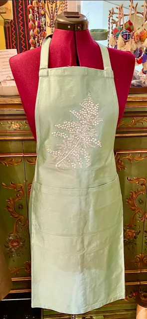 "Botanicals" Aprons, hand embroidered linen or cotton