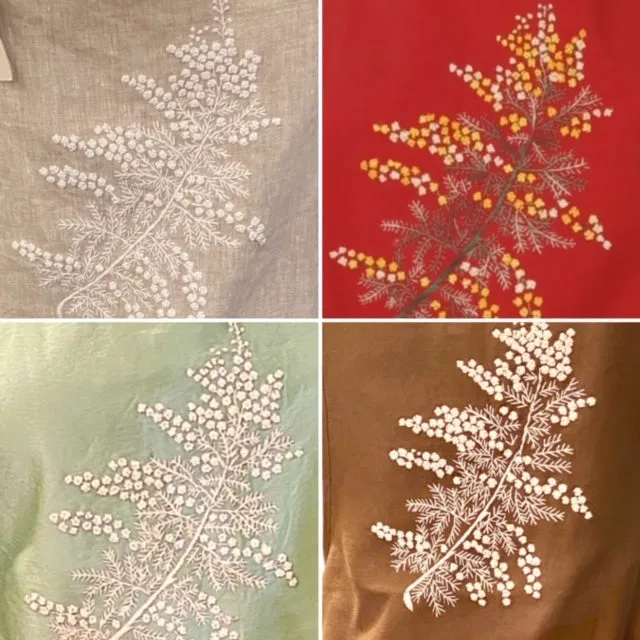 "Botanicals" Aprons, hand embroidered linen or cotton