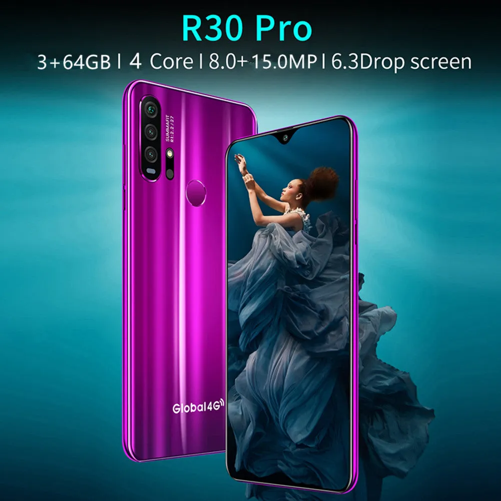 R30 pro Smart Phone 4G Network 3G   64g High Configuration Face Recognition Fingerprint Recognition Phone black_U.S. regulations