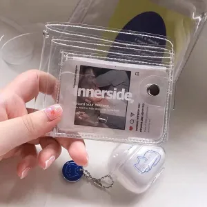 Realaiot Fashion Clear Wallet For Girl Summer Waterproof Card Holder Jelly Coin Purse Women Glittering Letter Card Holder