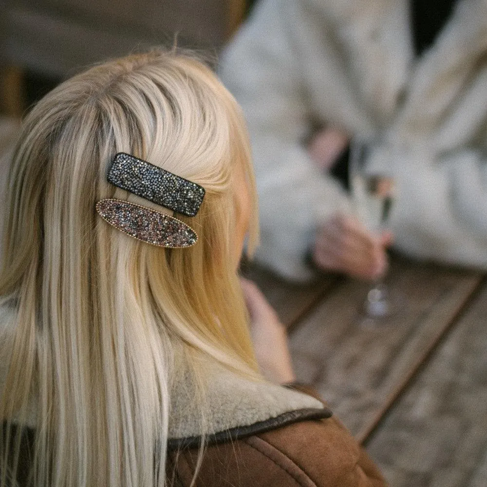 Rectangular Crystal Sparkle Snap Clip