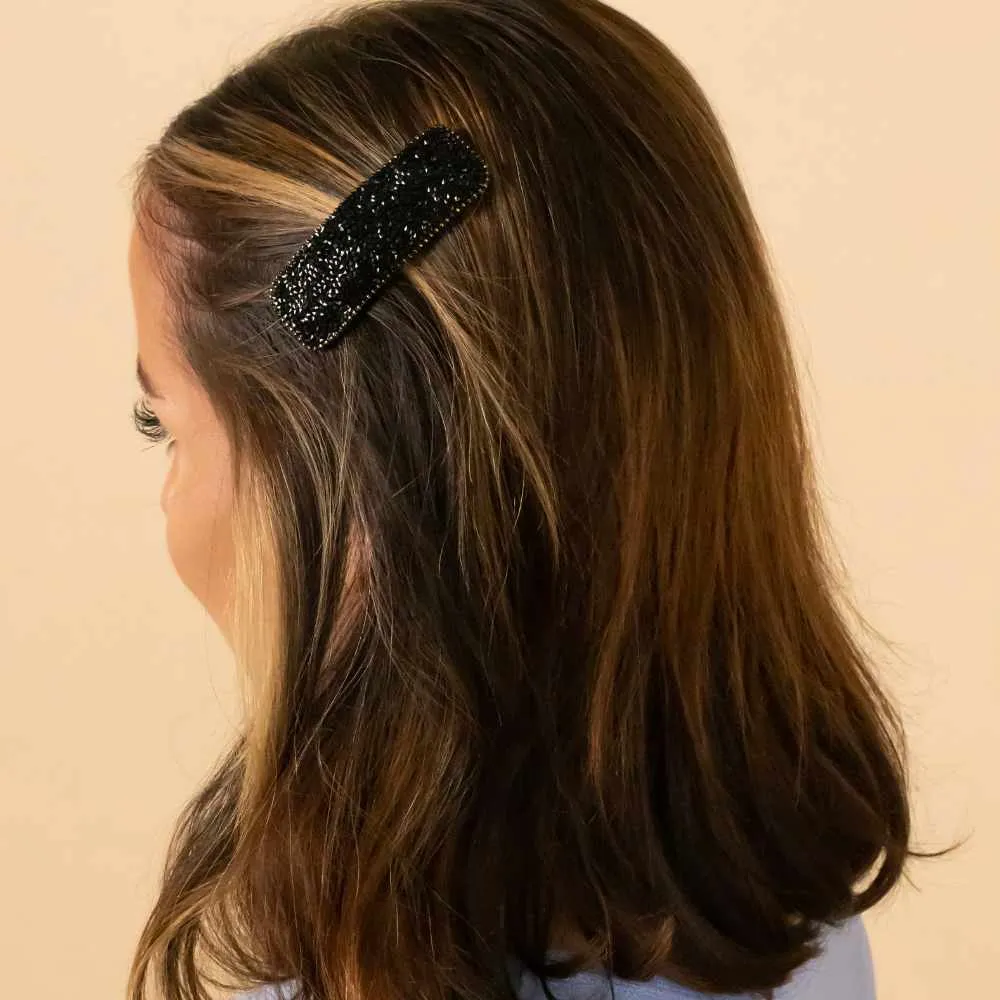 Rectangular Crystal Sparkle Snap Clip