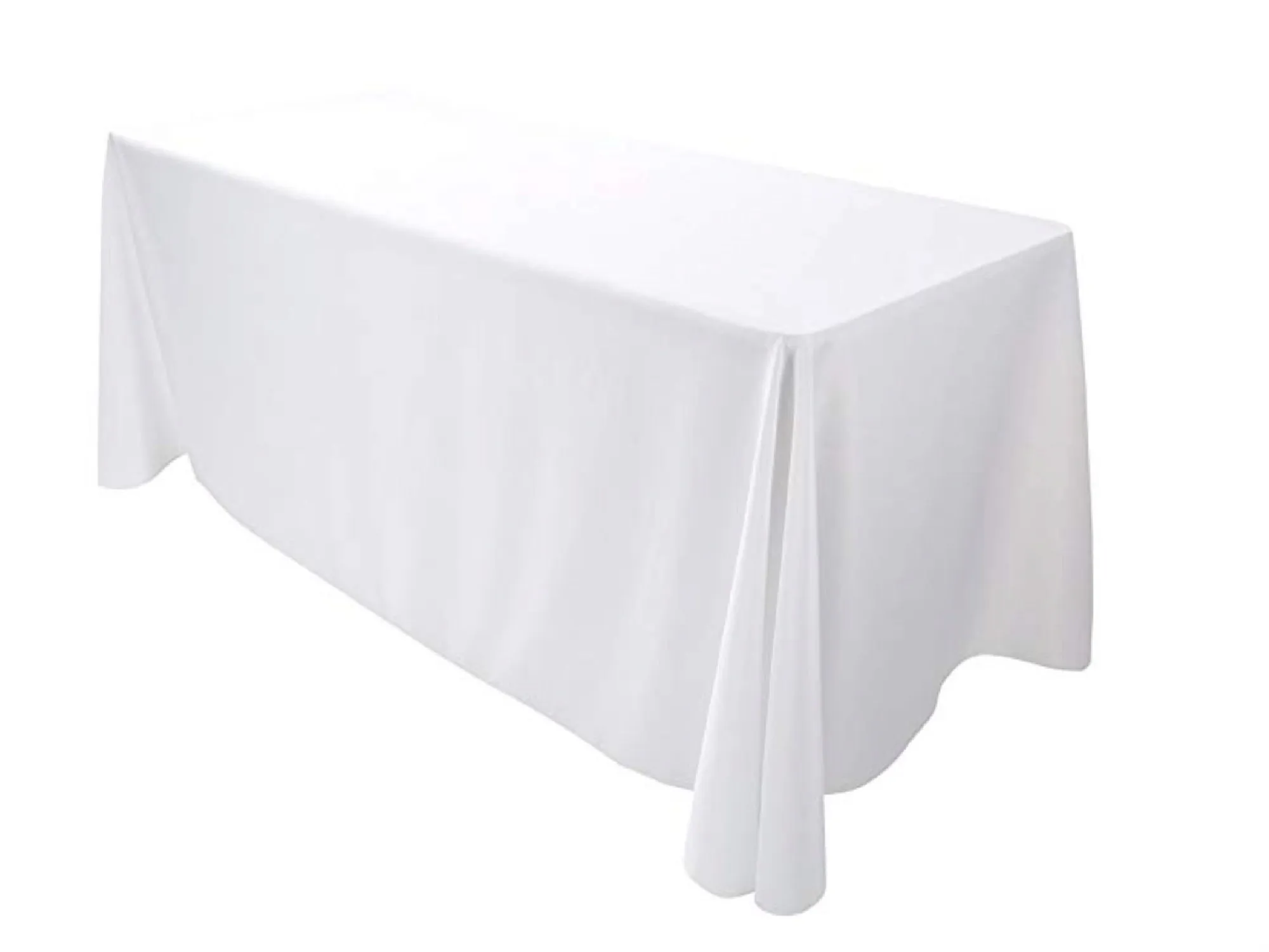 RECTANGULAR POLY LINEN | 90” x 132” - WHITE