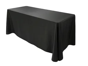 RECTANGULAR POLY LINEN W/ ROUNDED CORNERS | 90” x 132” - BLACK