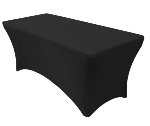 RECTANGULAR SPANDEX LINEN | 6ft - BLACK