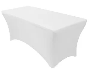 RECTANGULAR SPANDEX LINEN | 6ft - WHITE