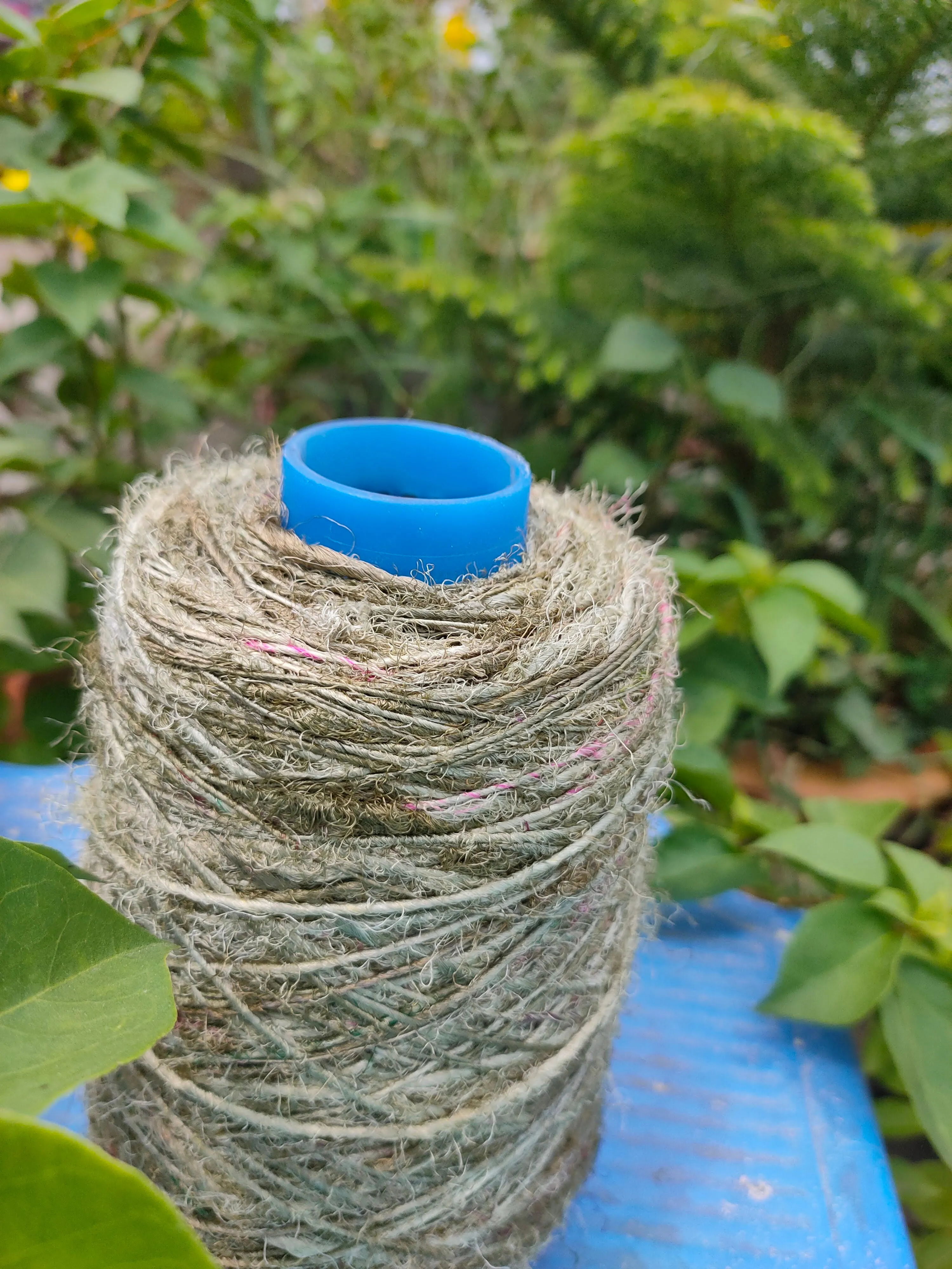 Recycled Sari Silk Yarn Prime Army