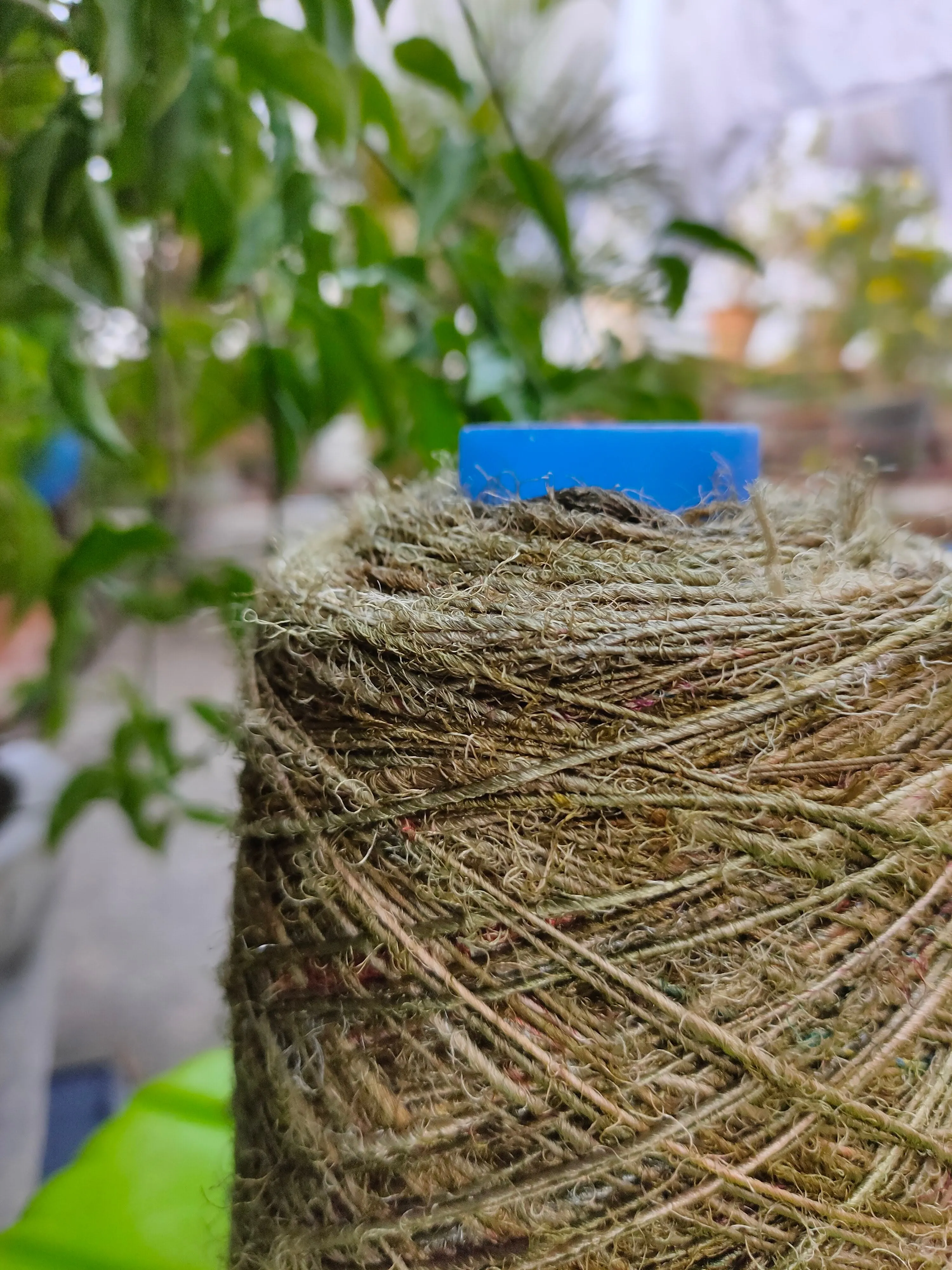Recycled Sari Silk Yarn Prime Army