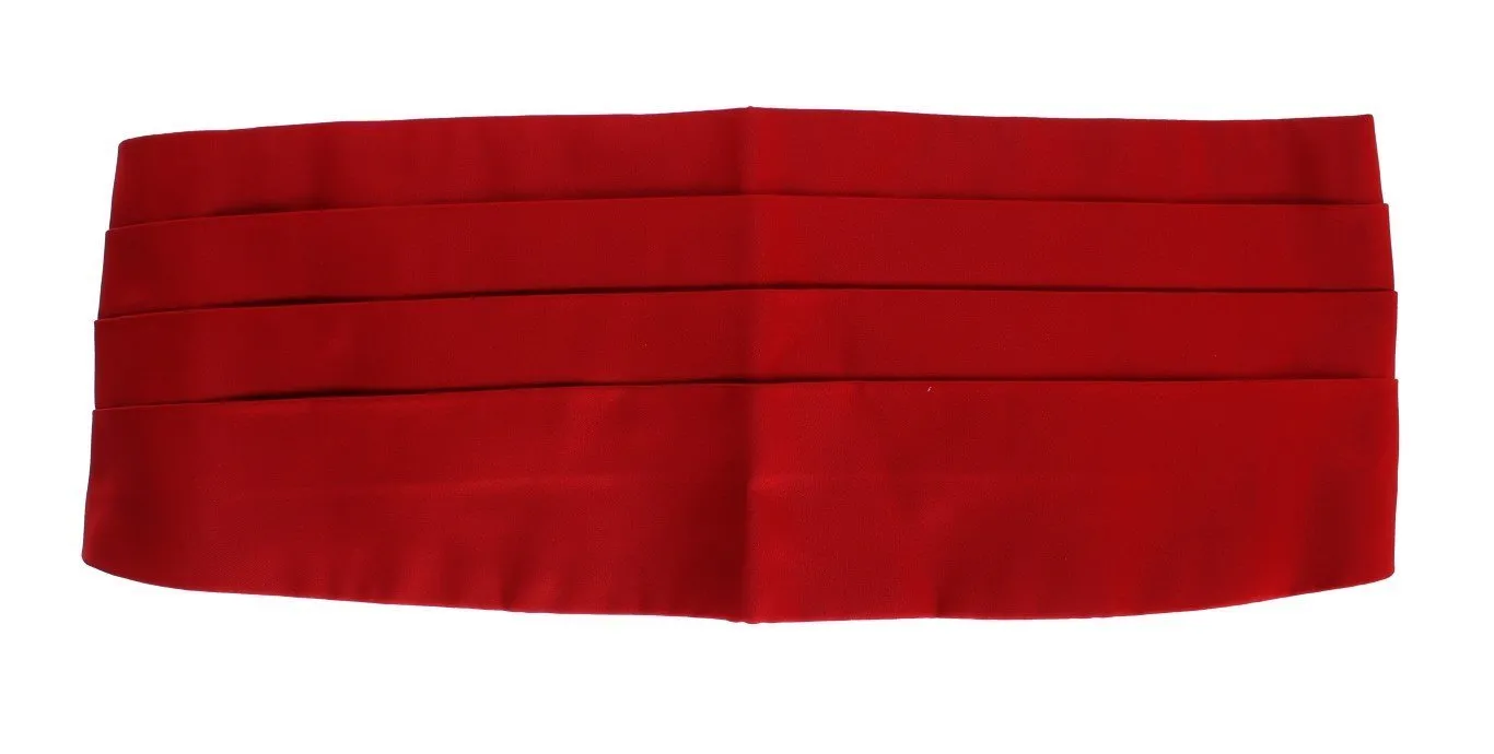 Red Waist Belt Silk Cummerbund