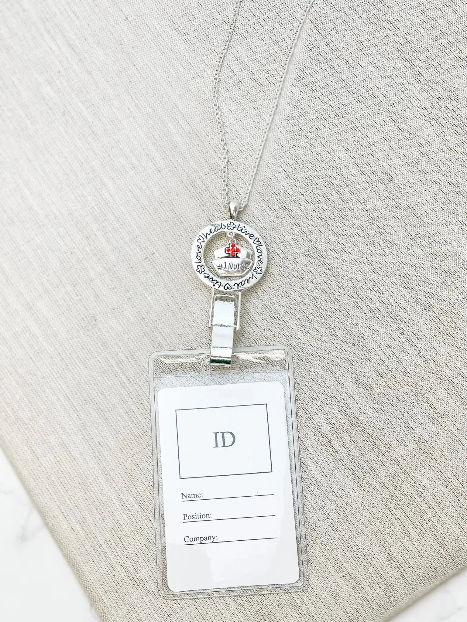 Rhinestone ID Lanyard || Nurse