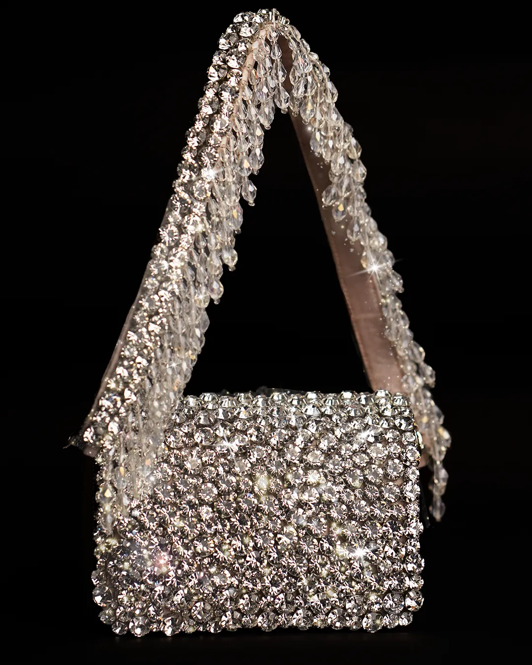 Rhinestones Mini Flap Bag with Handle