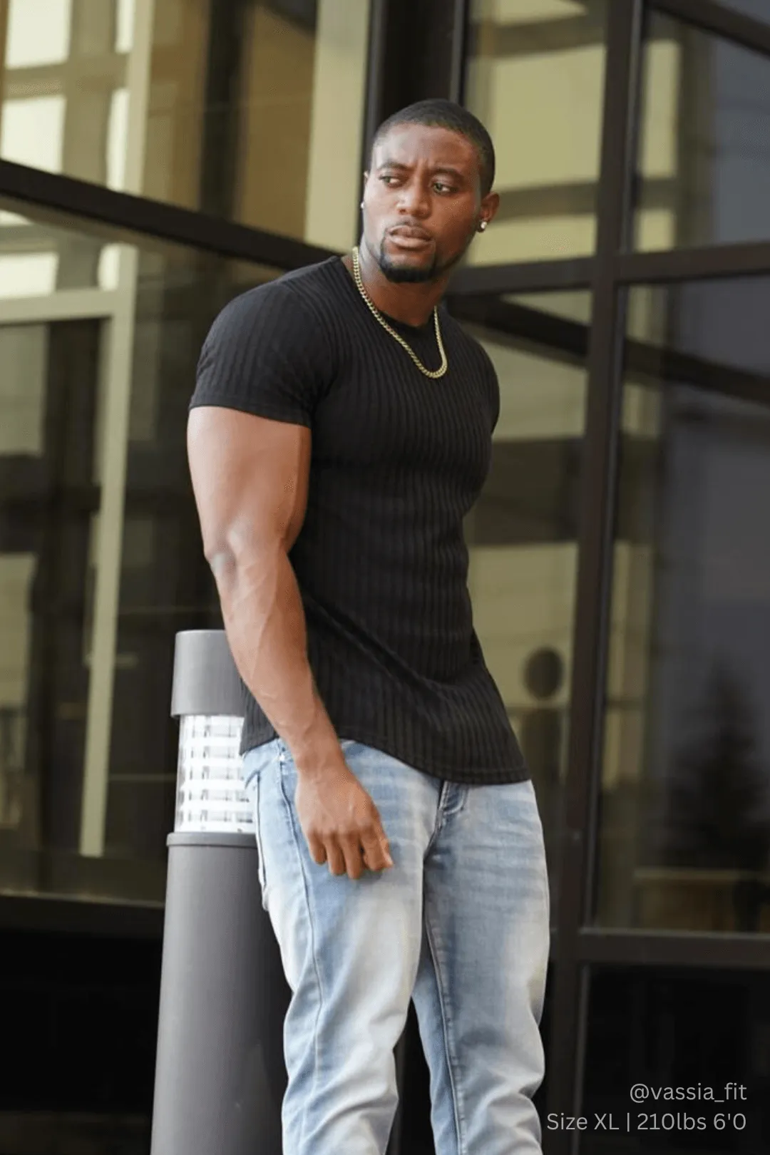 Ribbed Muscle-Fit T-Shirt - Jet Black