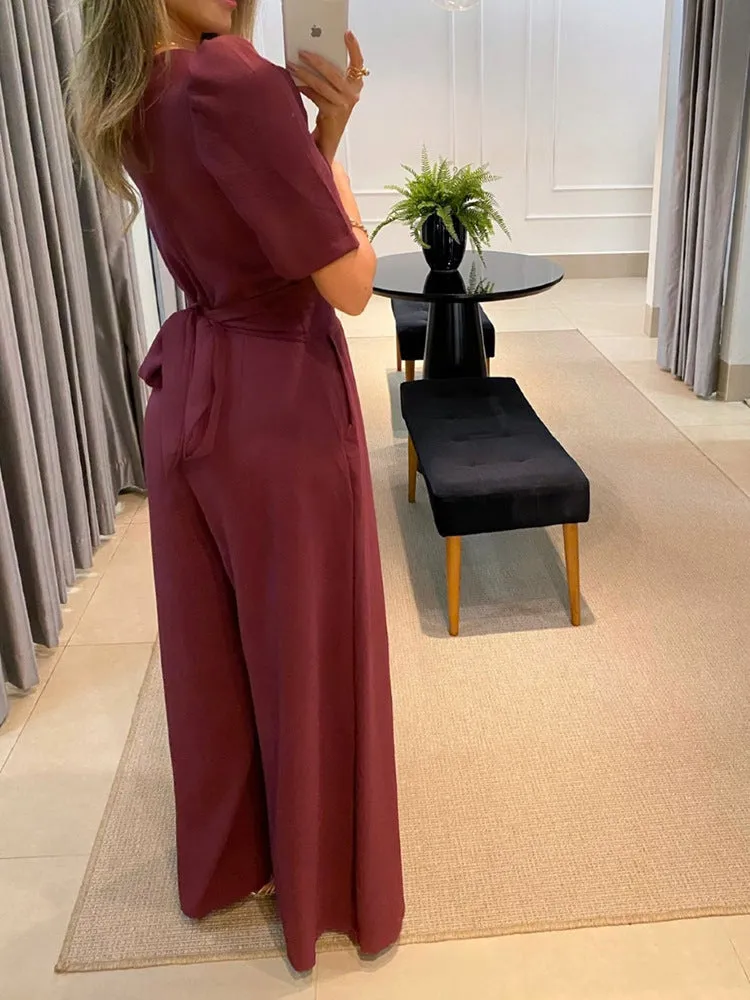 Richelle™ - Elegant Puff-Sleeve Jumpsuit