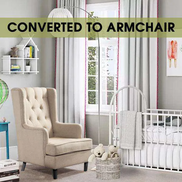 ROCKING CHAIR CHAIRS ARMCHAIR FABRIC LOUNGE RECLINER FEEDING ROCKER BEIGE