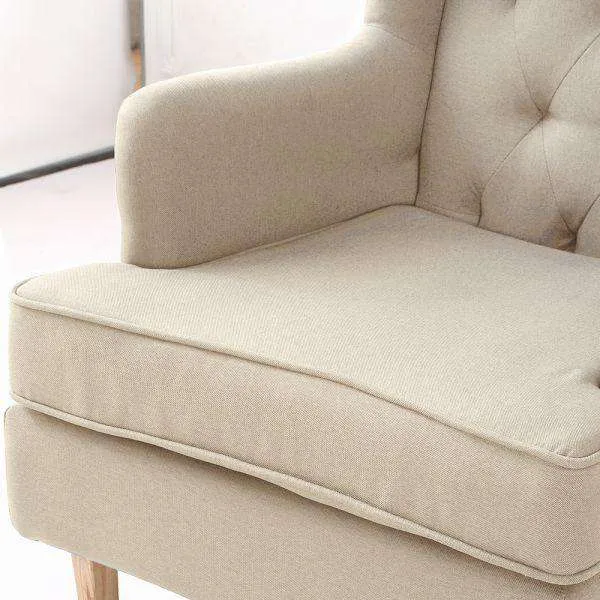 ROCKING CHAIR CHAIRS ARMCHAIR FABRIC LOUNGE RECLINER FEEDING ROCKER BEIGE