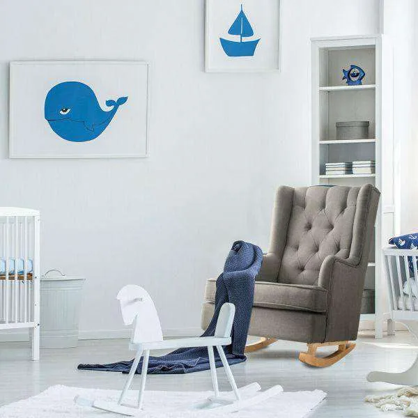 Rocking Fabric Armchair - Grey
