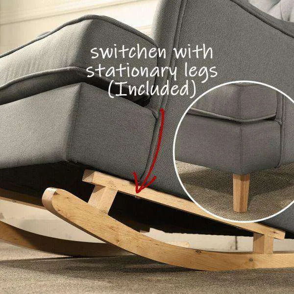 Rocking Fabric Armchair - Grey