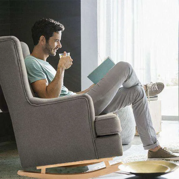 Rocking Fabric Armchair - Grey