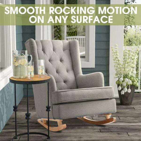 Rocking Fabric Armchair - Grey