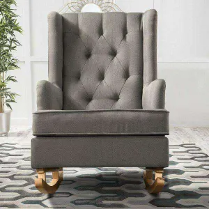 Rocking Fabric Armchair - Grey