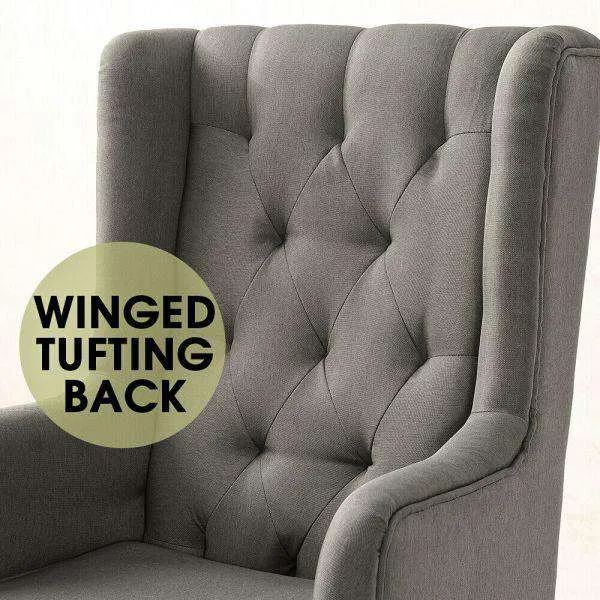 Rocking Fabric Armchair - Grey