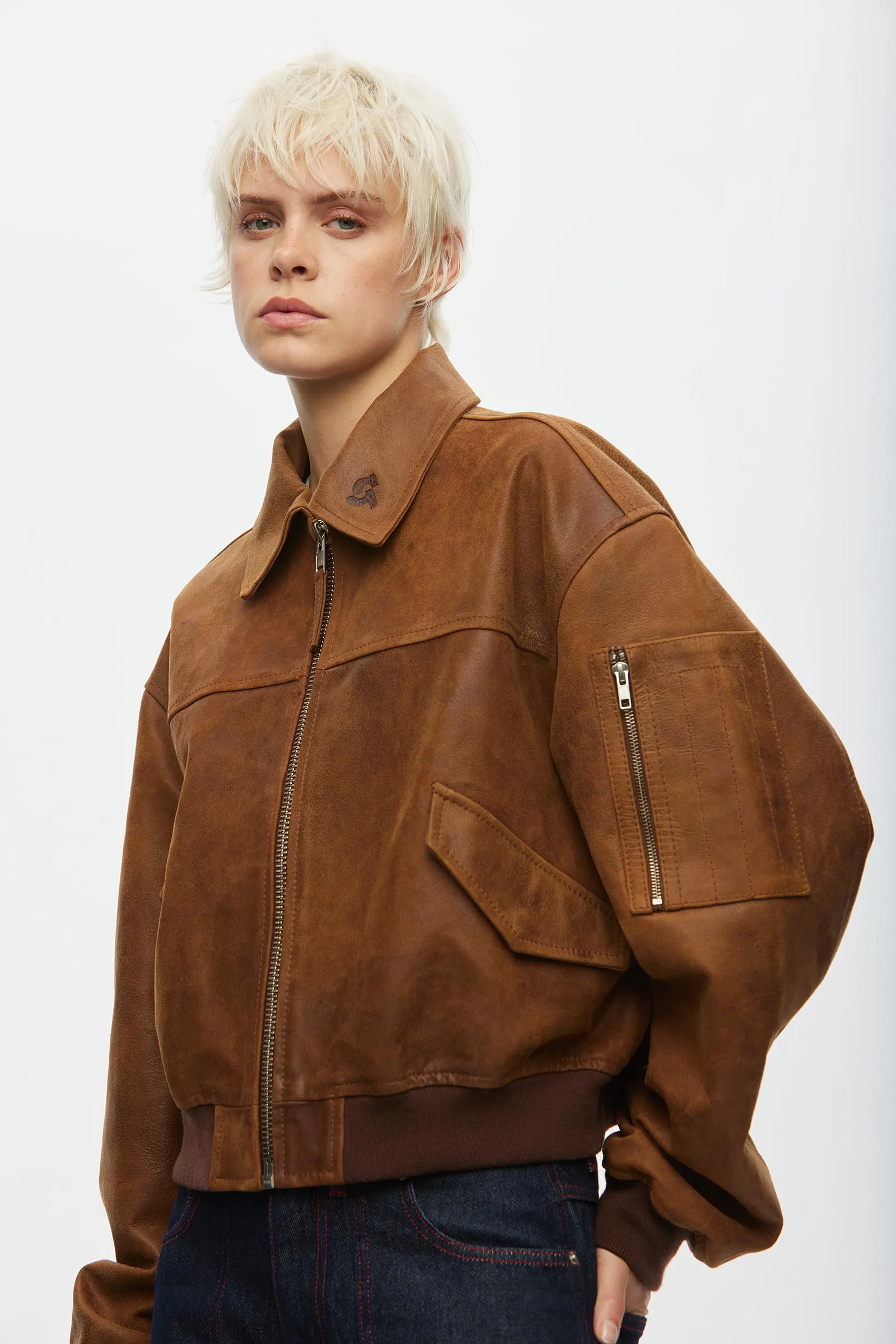 Rocky Leather Bomber