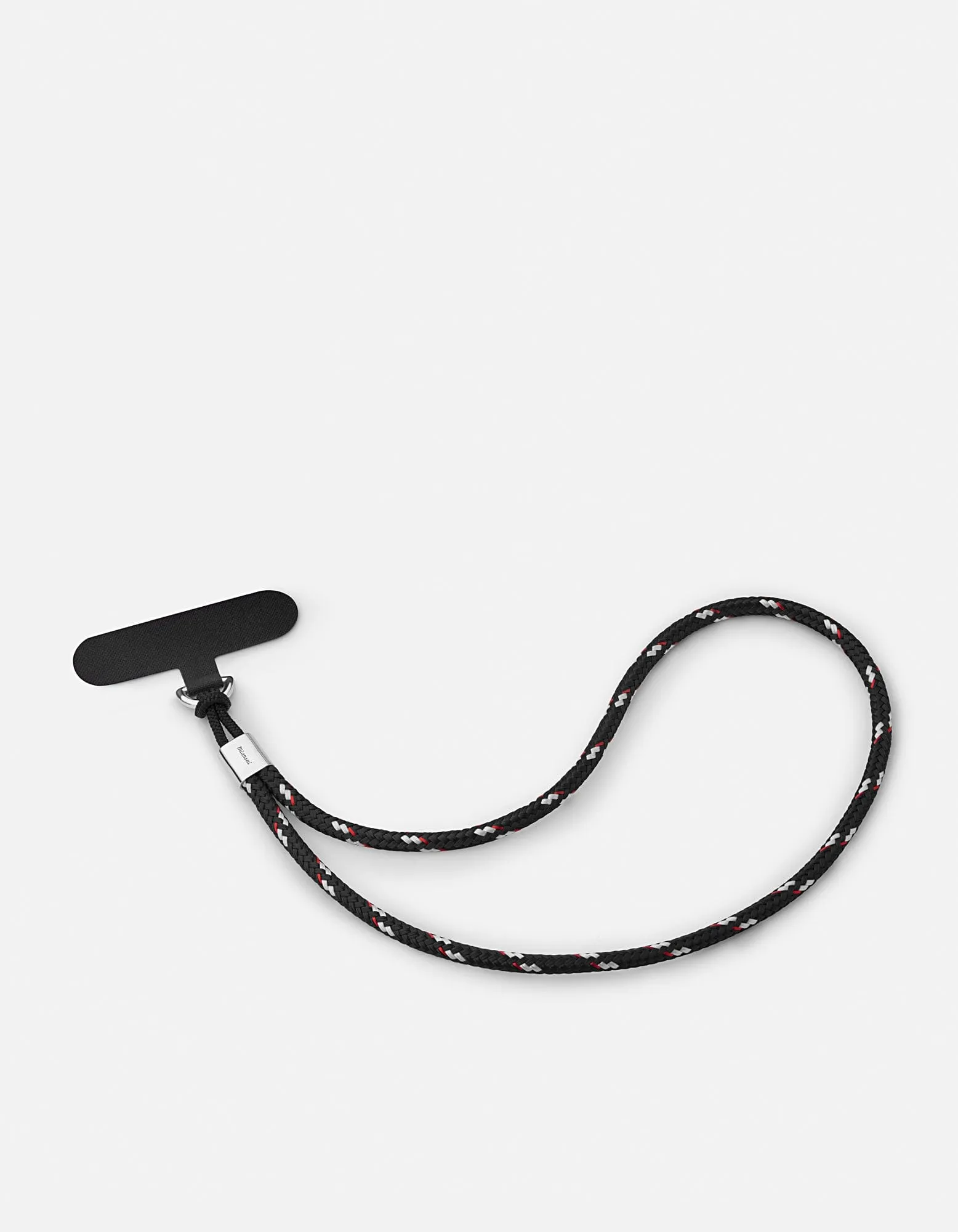 Rope Phone Strap, Sterling Silver/Black
