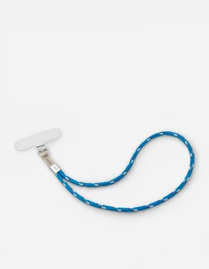 Rope Phone Strap, Sterling Silver/Blue